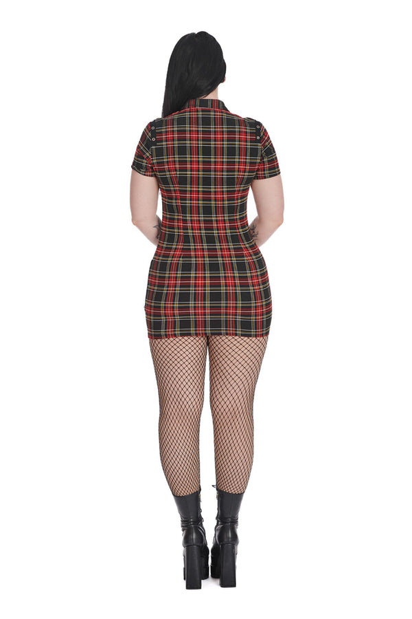 Banned Alternative Banned Alternative FIERCE FUSION CHECK DRESS