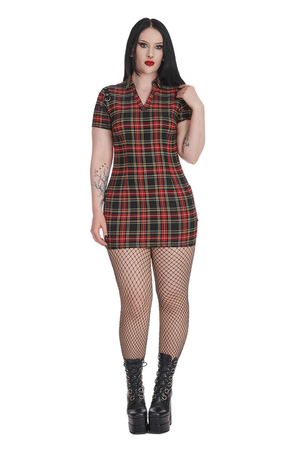 banned alternative Banned Alternative FIERCE FUSION CHECK DRESS