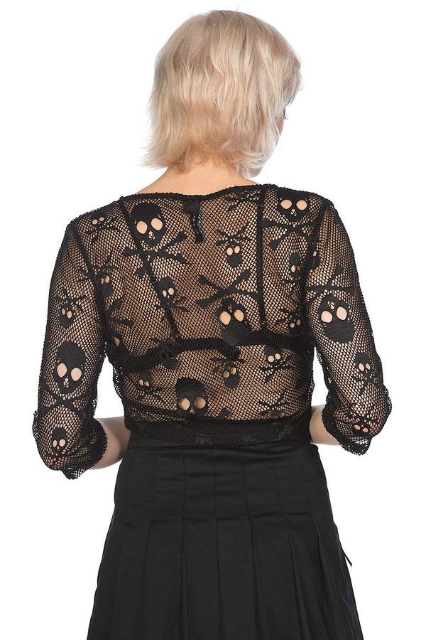 Banned Alternative Banned Alternative Fishnet Skull Crop Top