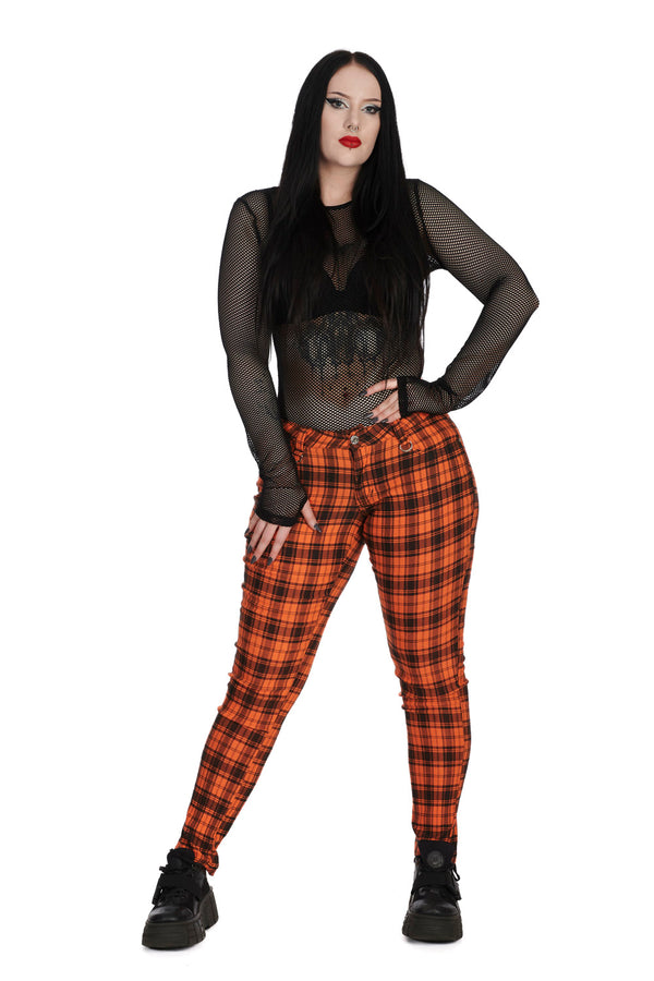 Banned Alternative Banned Alternative FOREVER YOURS CHECK TROUSERS