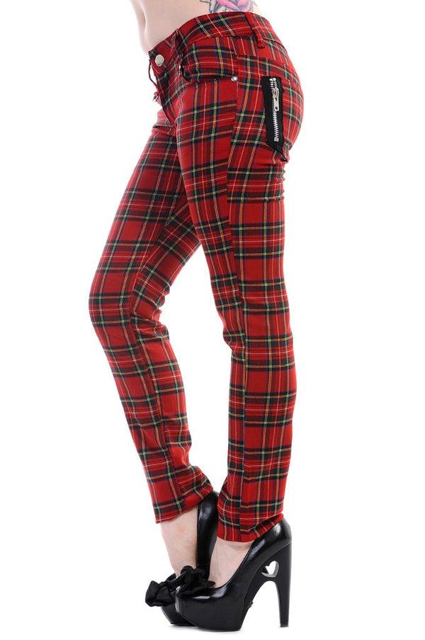 banned alternative Banned Alternative Forever Yours Tartan Skinny Jeans