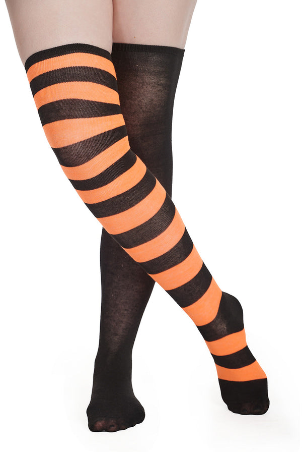 Banned Alternative Banned Alternative FRANCES HALF AND HALF OVER THE KNEE SOCKS