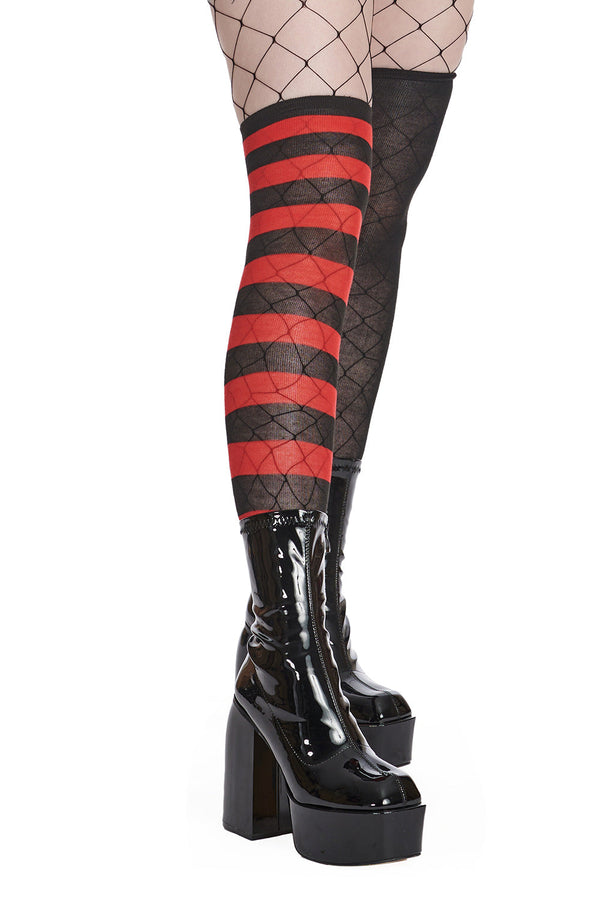 banned alternative Banned Alternative FRANCES HALF AND HALF OVER THE KNEE SOCKS