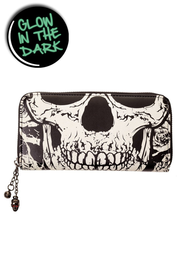 banned alternative Banned Alternative Glow in the Dark Skull Face Wallet