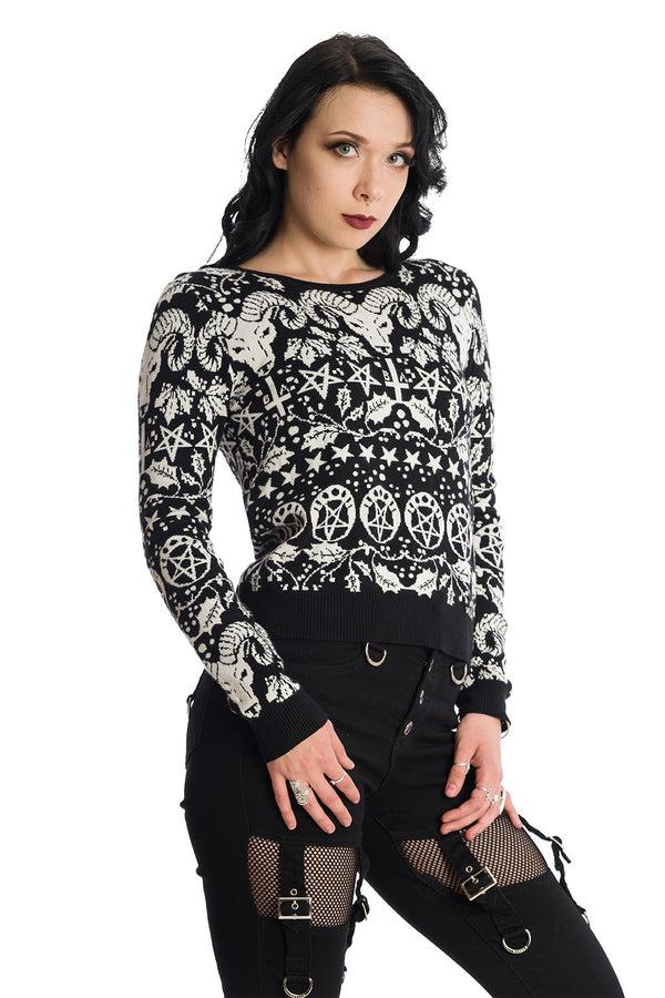 banned alternative Banned Alternative Goat Lord All over Xmas Jumper