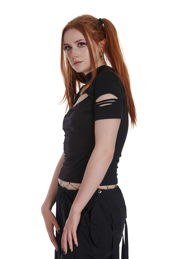 Banned Alternative Banned Alternative GRAVITAS CUT OUT TOP