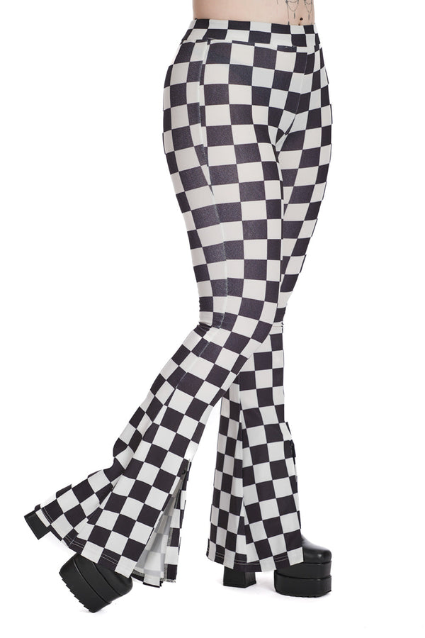 Banned Alternative Banned Alternative GRUNGE GALAXY FLARE TROUSERS