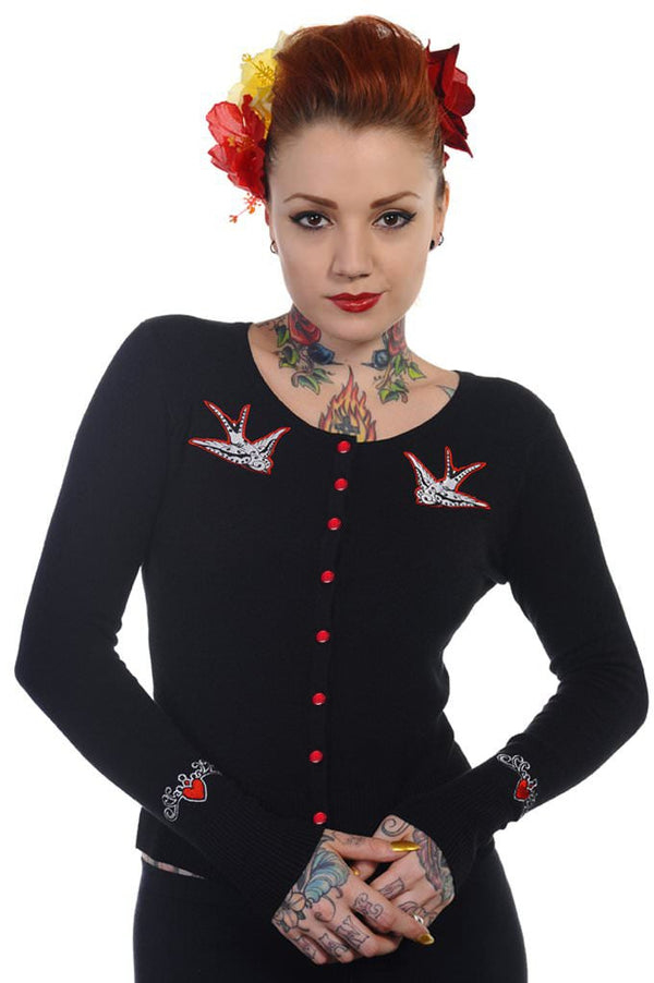 Banned Alternative Banned Alternative Hybrid Tattoo Swallow Cardigan