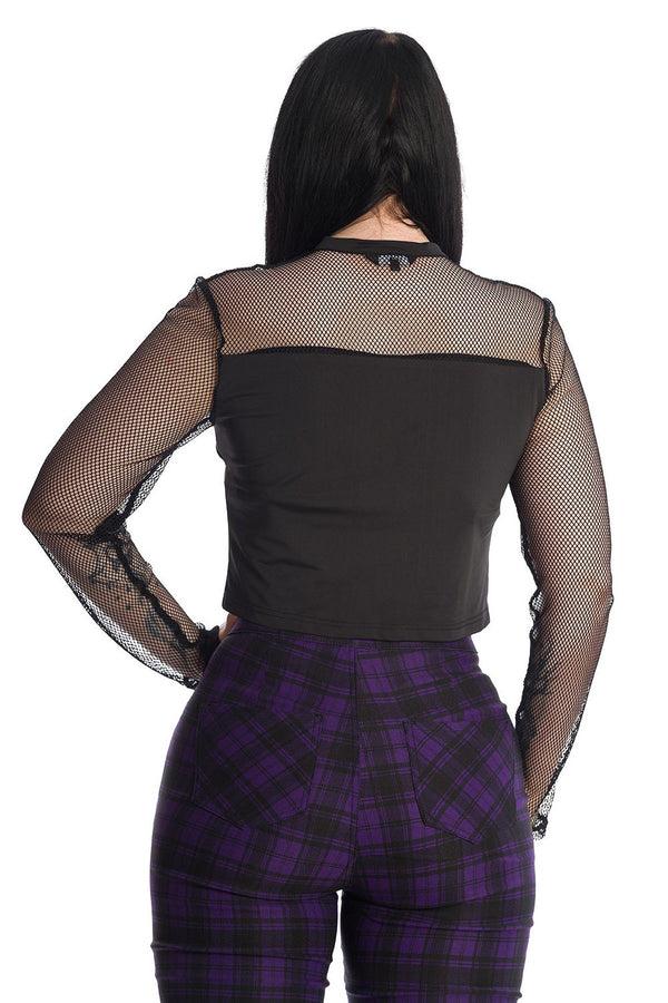 Banned Alternative Banned Alternative Joliette Bat Wing Fishnet Mesh Top