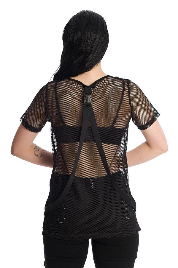 Banned Alternative Banned Alternative Kameko Short Sleeve Oversized Mesh Top