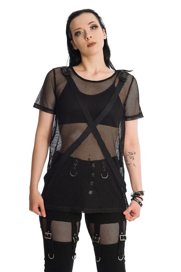 banned alternative Banned Alternative Kameko Short Sleeve Oversized Mesh Top