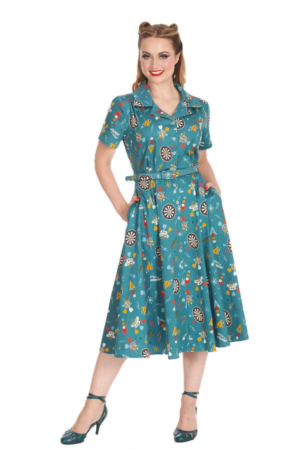 Banned Alternative Banned Alternative KEEP EM FLYING BUTTON SWING DRESS
