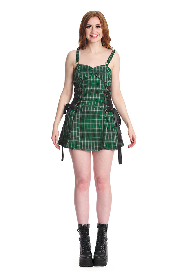 Banned Alternative Banned Alternative Klondike Lace Up Check Dress