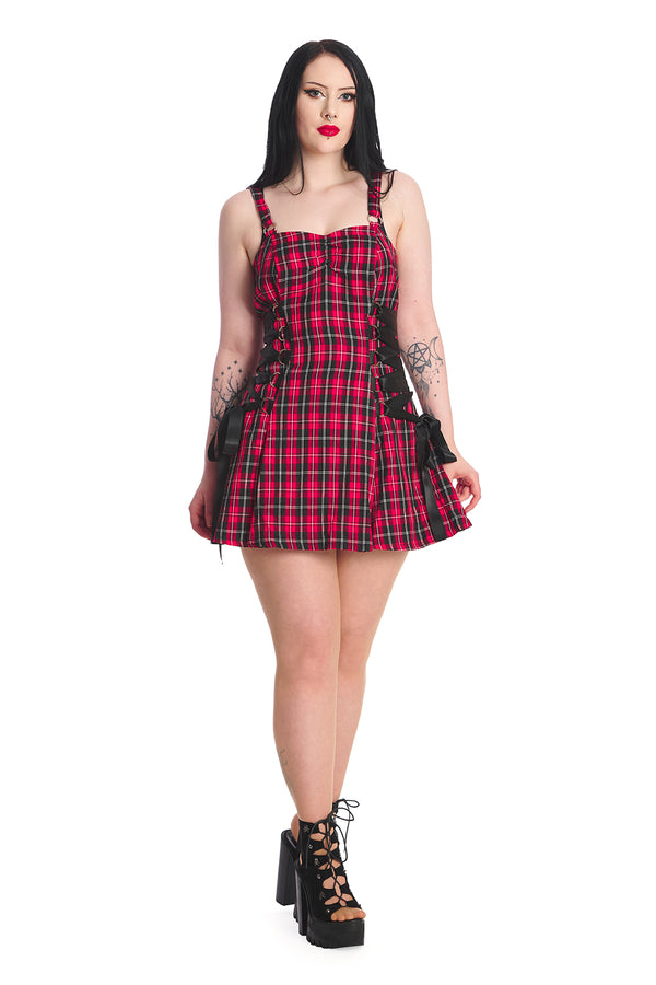 banned alternative Banned Alternative Klondike Lace Up Check Dress