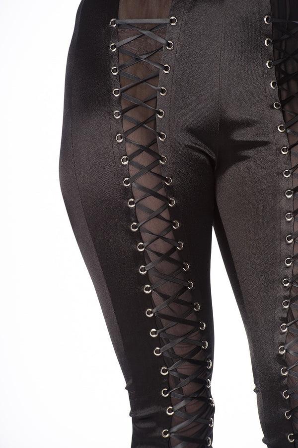 Banned Alternative Banned Alternative Lace Up Lycra Leggings