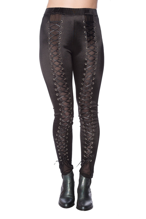 Banned Alternative Banned Alternative Lace Up Lycra Leggings