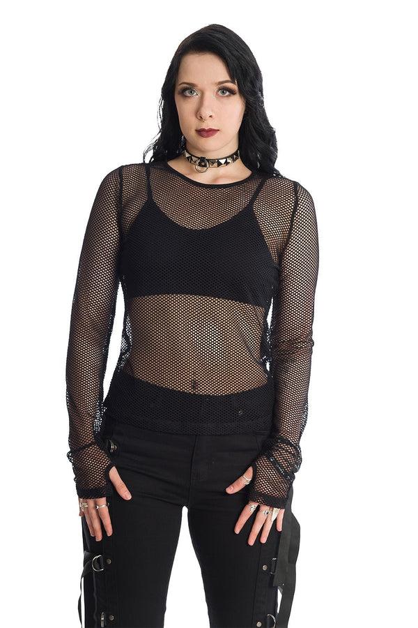 banned alternative Banned Alternative Lilith Long Sleeve Mesh Top