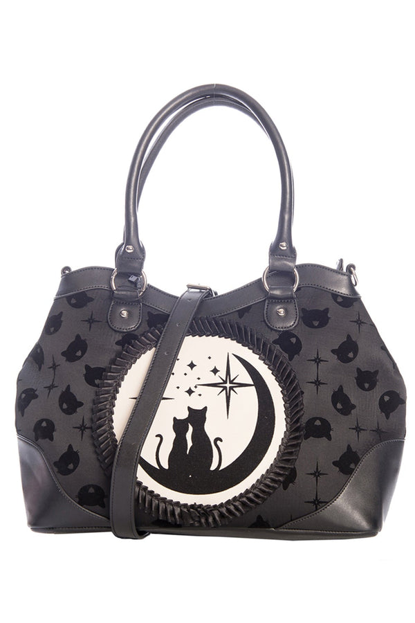 banned alternative Banned Alternative Lunar Sisters Cat Bowler Handbag