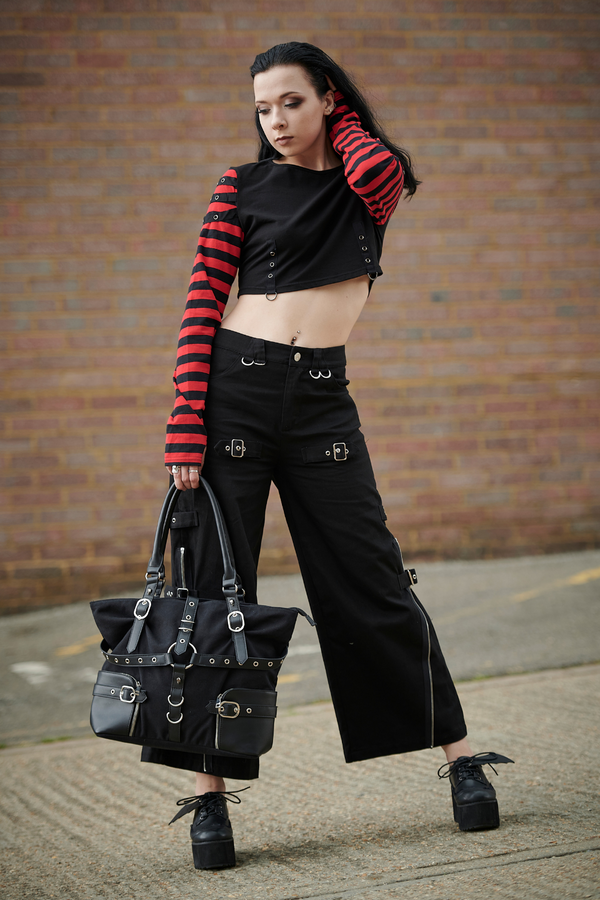 Banned Alternative Banned Alternative Lycoris Stripe Sleeve Crop Top