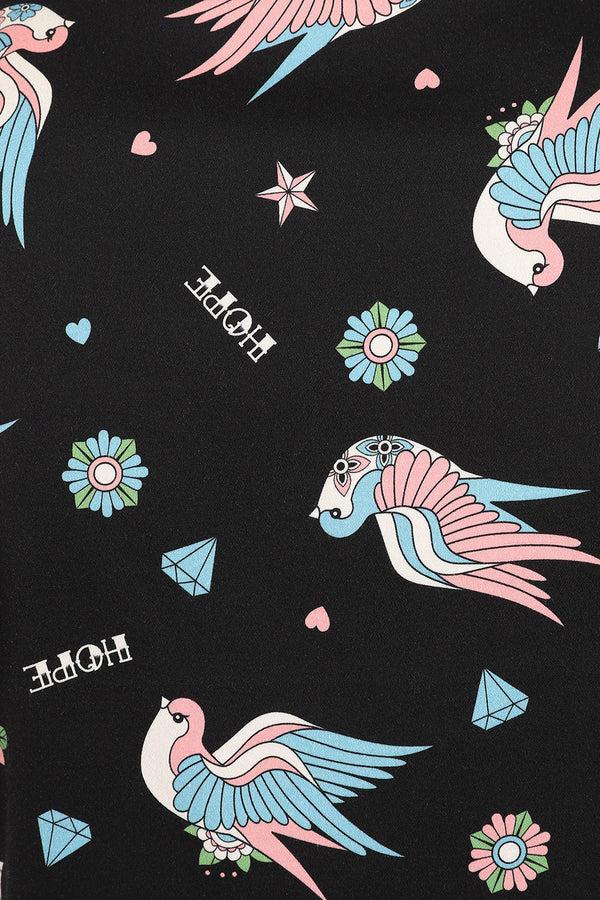 Banned Alternative Banned Alternative MARILOU SWALLOWS CONTRAST COLLAR BLOUSE