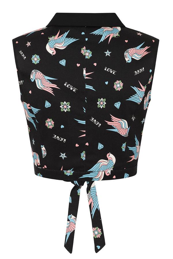Banned Alternative Banned Alternative MARILOU SWALLOWS CROP BLOUSE