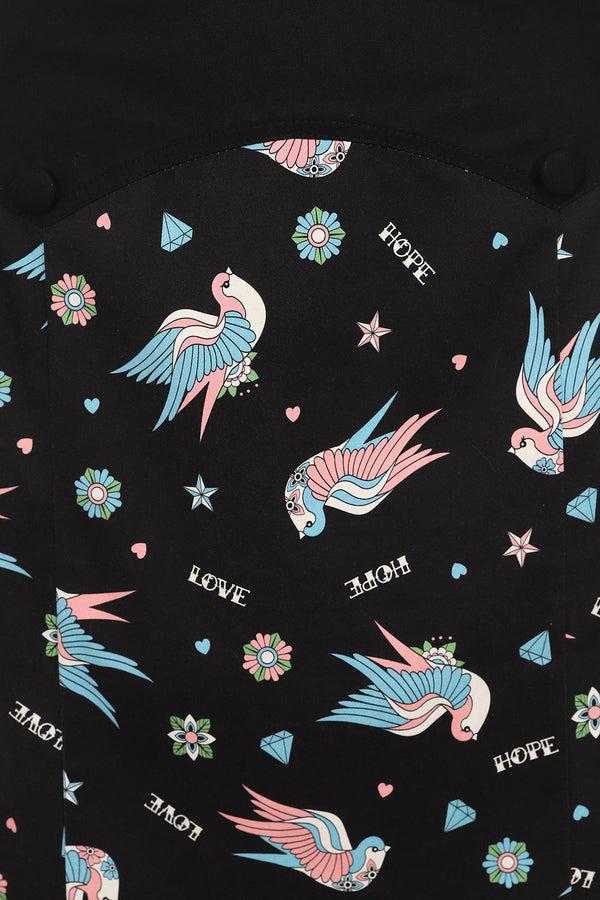 Banned Alternative Banned Alternative MARILOU SWALLOWS PENCIL SKIRT