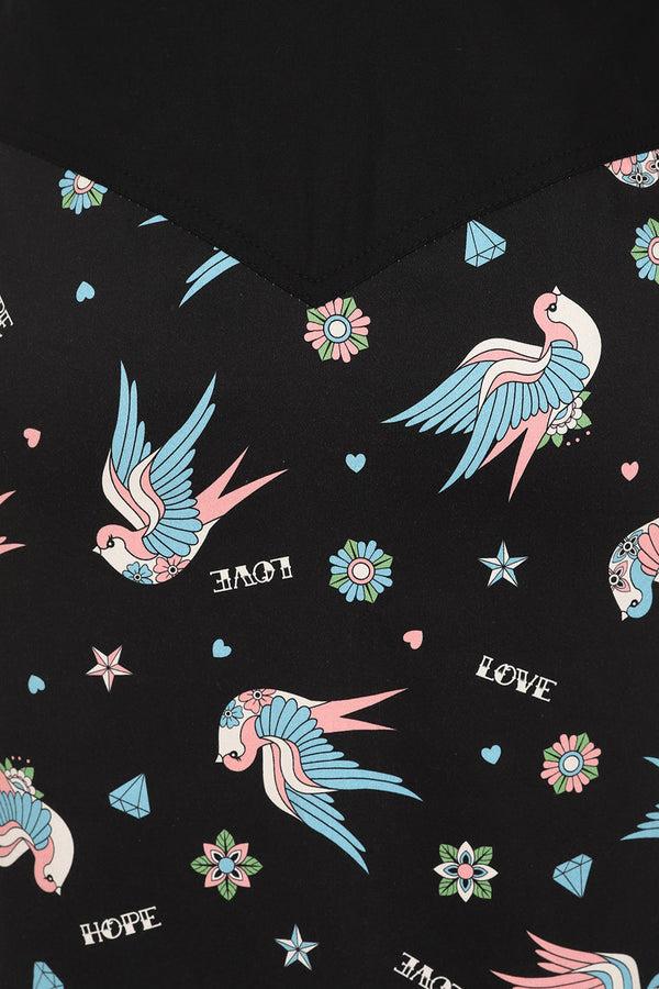 Banned Alternative Banned Alternative MARILOU SWALLOWS PENCIL SKIRT