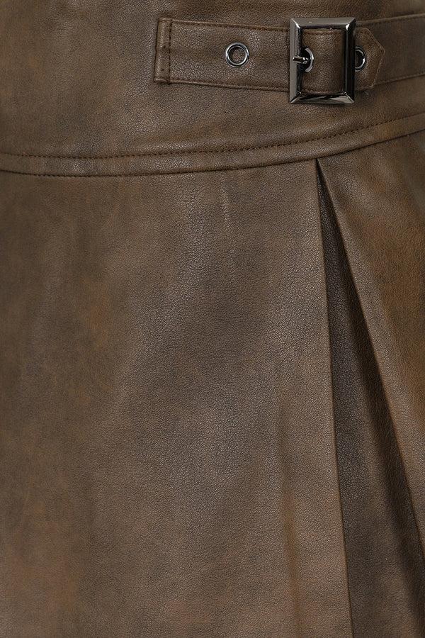 Banned Alternative Banned Alternative Maya Asymmetrical Waistline Skirt In Faux Leather