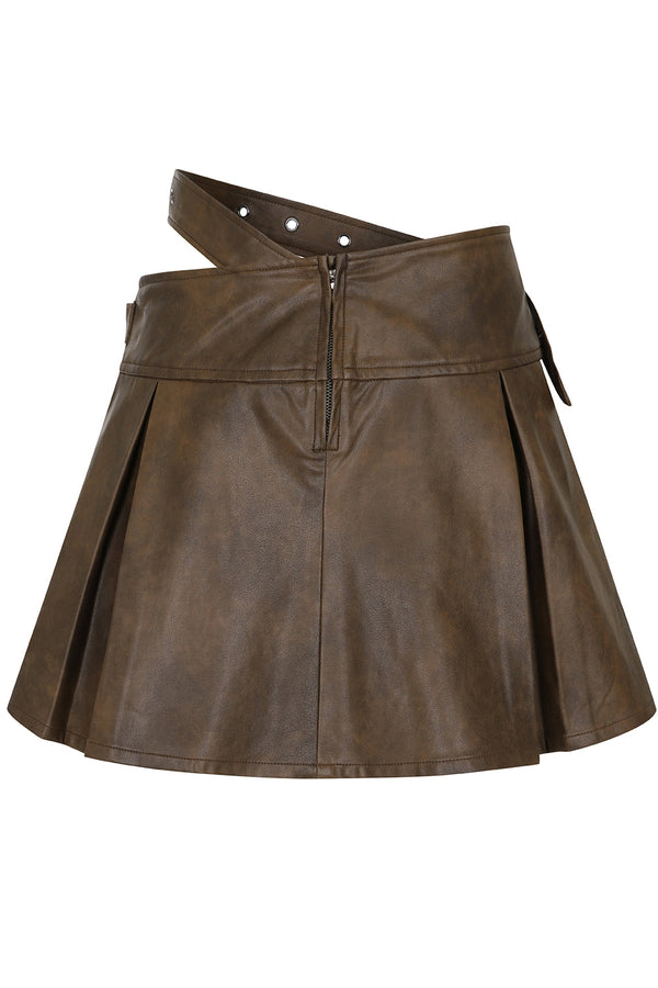 Banned Alternative Banned Alternative Maya Asymmetrical Waistline Skirt In Faux Leather