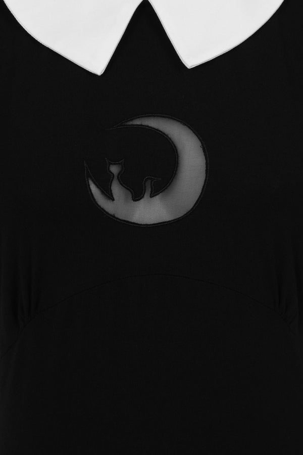 Banned Alternative Banned Alternative Moon Dreaming Black And White Collar Top