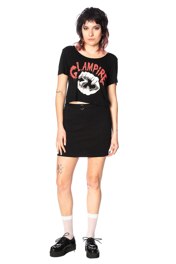 banned alternative Banned Alternative O Ring Denim Skirt