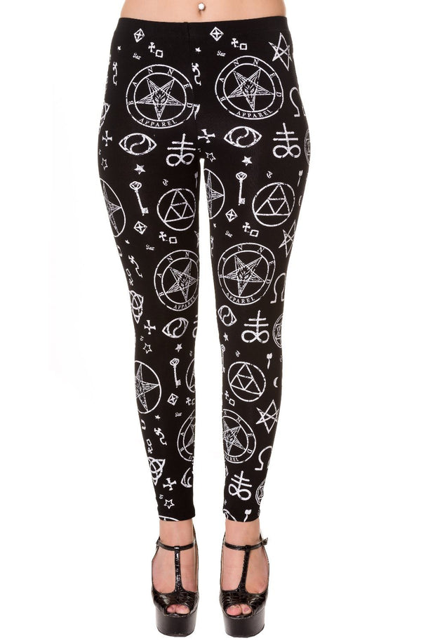 banned alternative Banned Alternative Pentagram Black Leggings