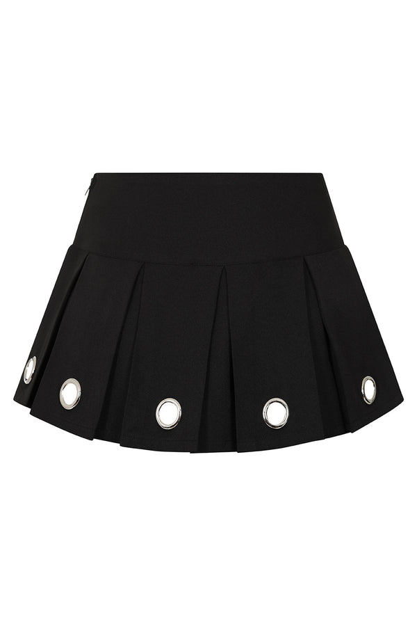Banned Alternative Banned Alternative Phoenix Pleated Mini Skirt With Metal Eyelets