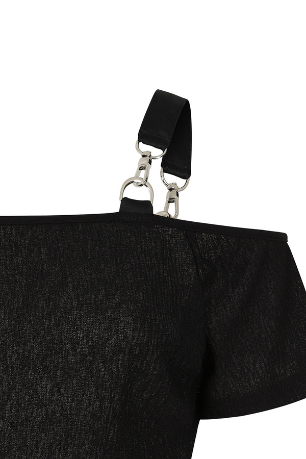 Banned Alternative Banned Alternative Ravenna Top With Off Shoulders Design With Back Tie Detail