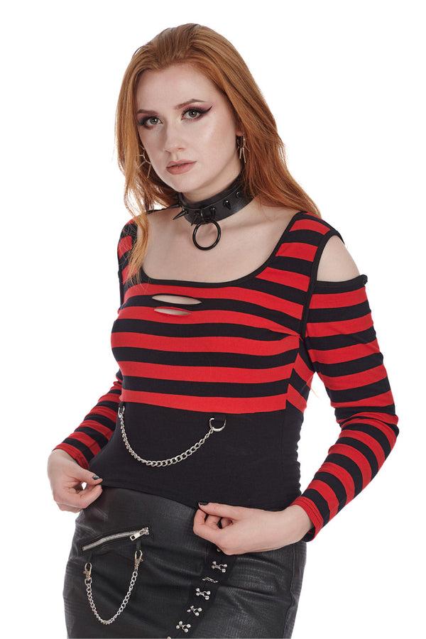 Banned Alternative Banned Alternative REBEL CHIC STRIPED TOP