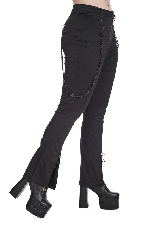 Banned Alternative Banned Alternative REBEL HEART FLARE TROUSERS