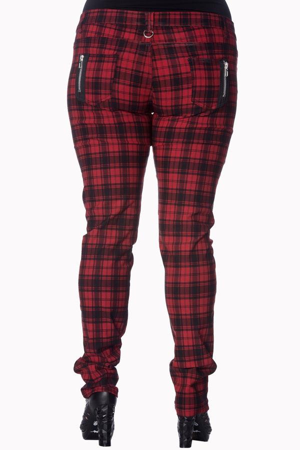Banned Alternative Banned Alternative Red Check Plus Size Skinny Jeans
