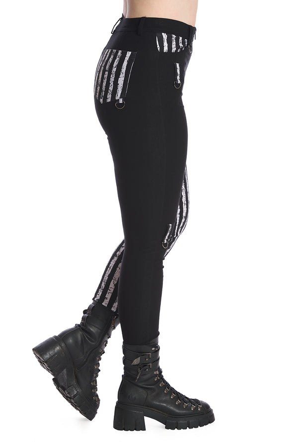 Banned Alternative Banned Alternative Red Raw Striped Trousers