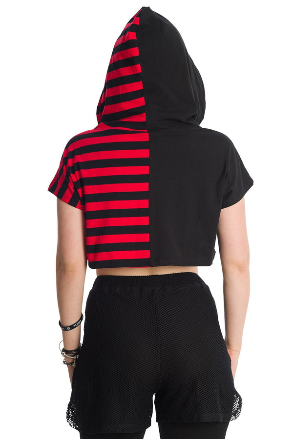 Banned Alternative Banned Alternative Ruby Ictus Striped Contrast Hoodie