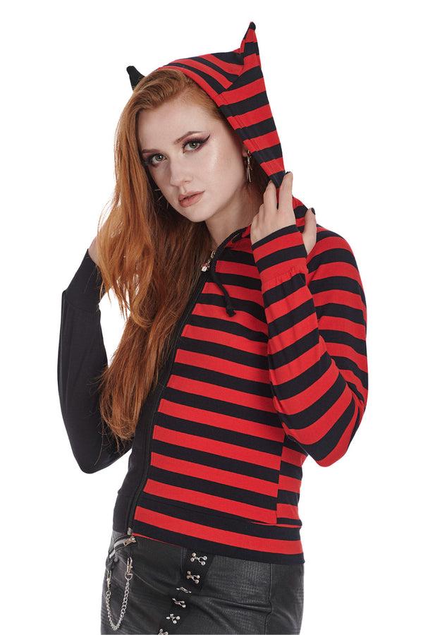 Banned Alternative Banned Alternative SHIORI HALF AND HALF ZIPPED HOODIE
