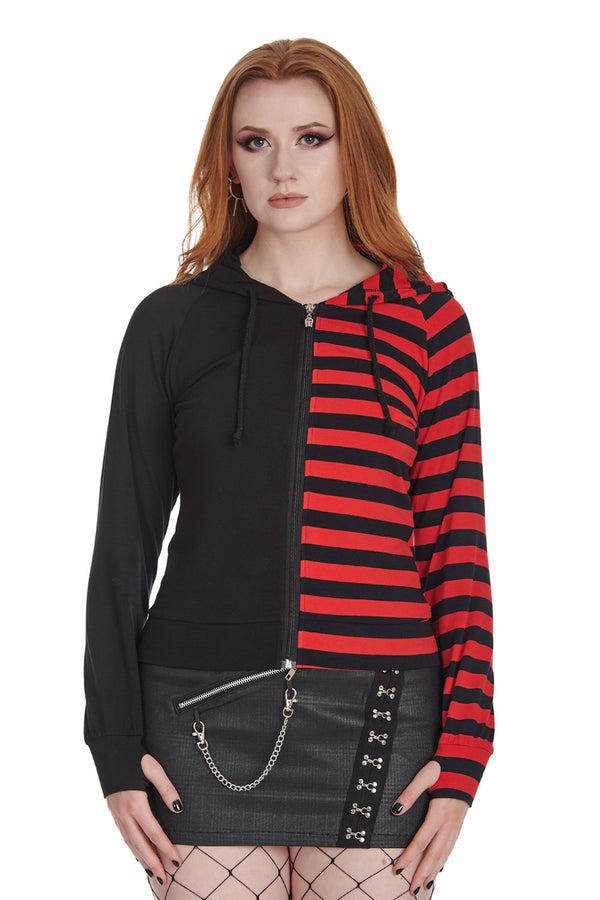 banned alternative Banned Alternative SHIORI HALF AND HALF ZIPPED HOODIE