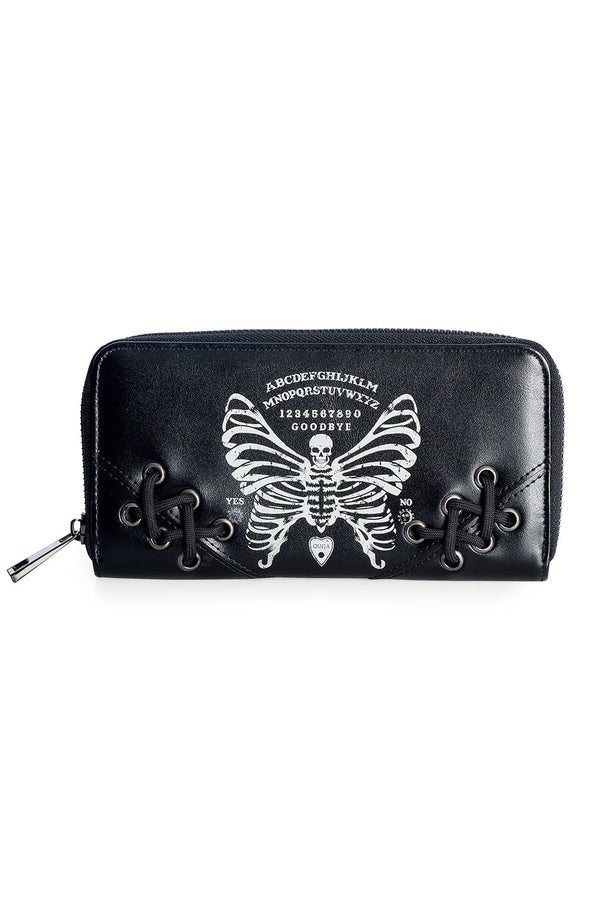 banned alternative Banned Alternative Skeleton Butterfly Zip Wallet