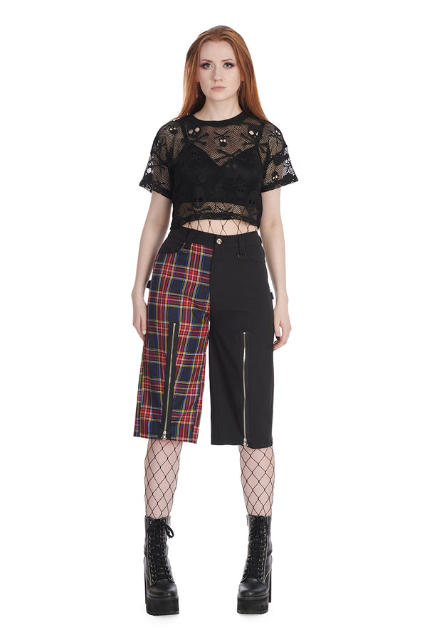 Banned Alternative Banned Alternative SKULL QUEEN CROPPED TOP