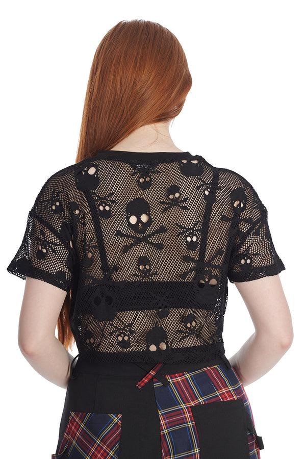 Banned Alternative Banned Alternative SKULL QUEEN CROPPED TOP