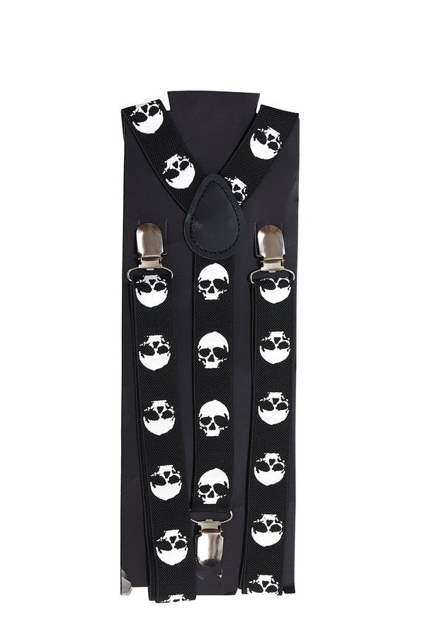 banned alternative Banned Alternative SKULL SLIM SUSPENDERS