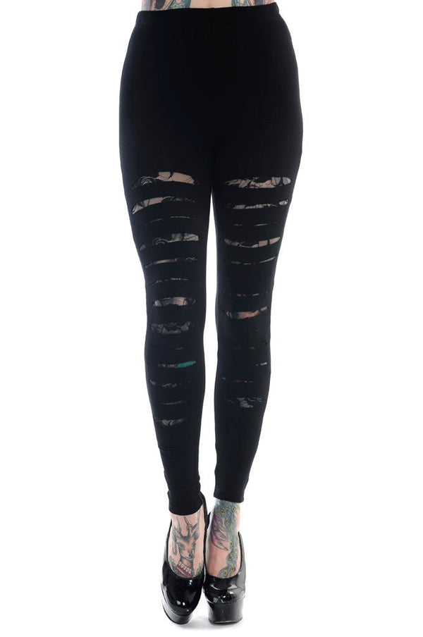 banned alternative Banned Alternative Slashed Black Leggings