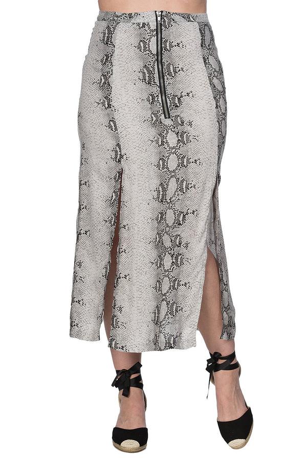 Banned Alternative Banned Alternative SNAKE SKIN SKIRT WITH SLITS