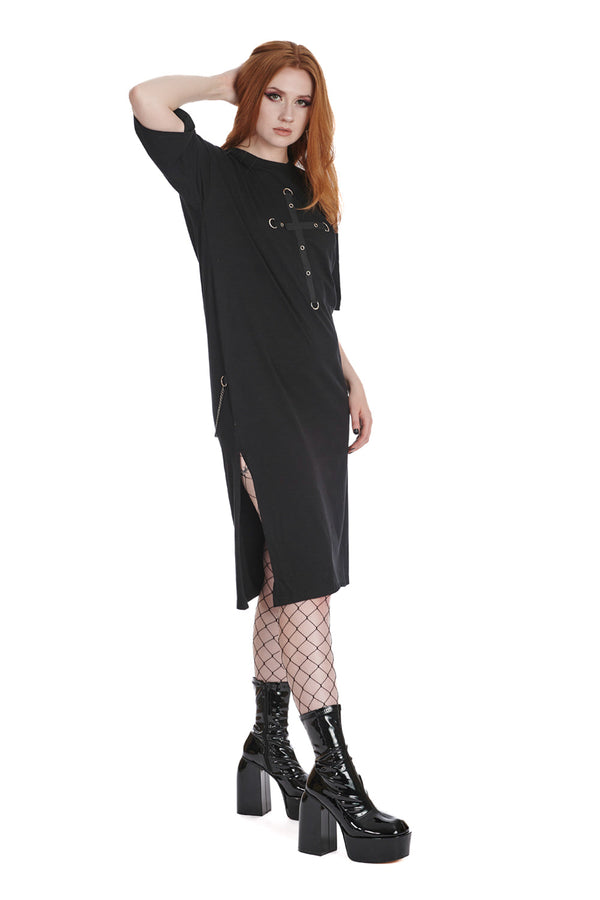 Banned Alternative Banned Alternative SPECTRAL NOIRE JERSEY DRESS