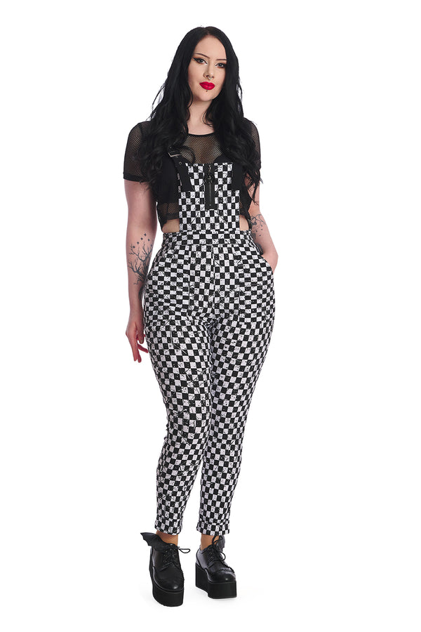 banned alternative Banned Alternative Strak Checkerboard Playsuit