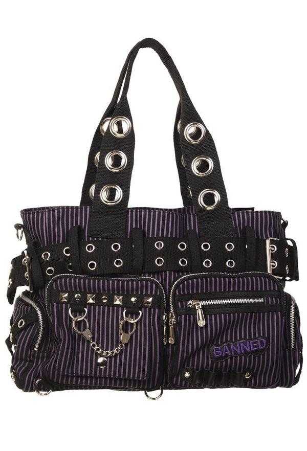 banned Alternative Banned Alternative Sweet Revenge Handcuff Striped Handbag